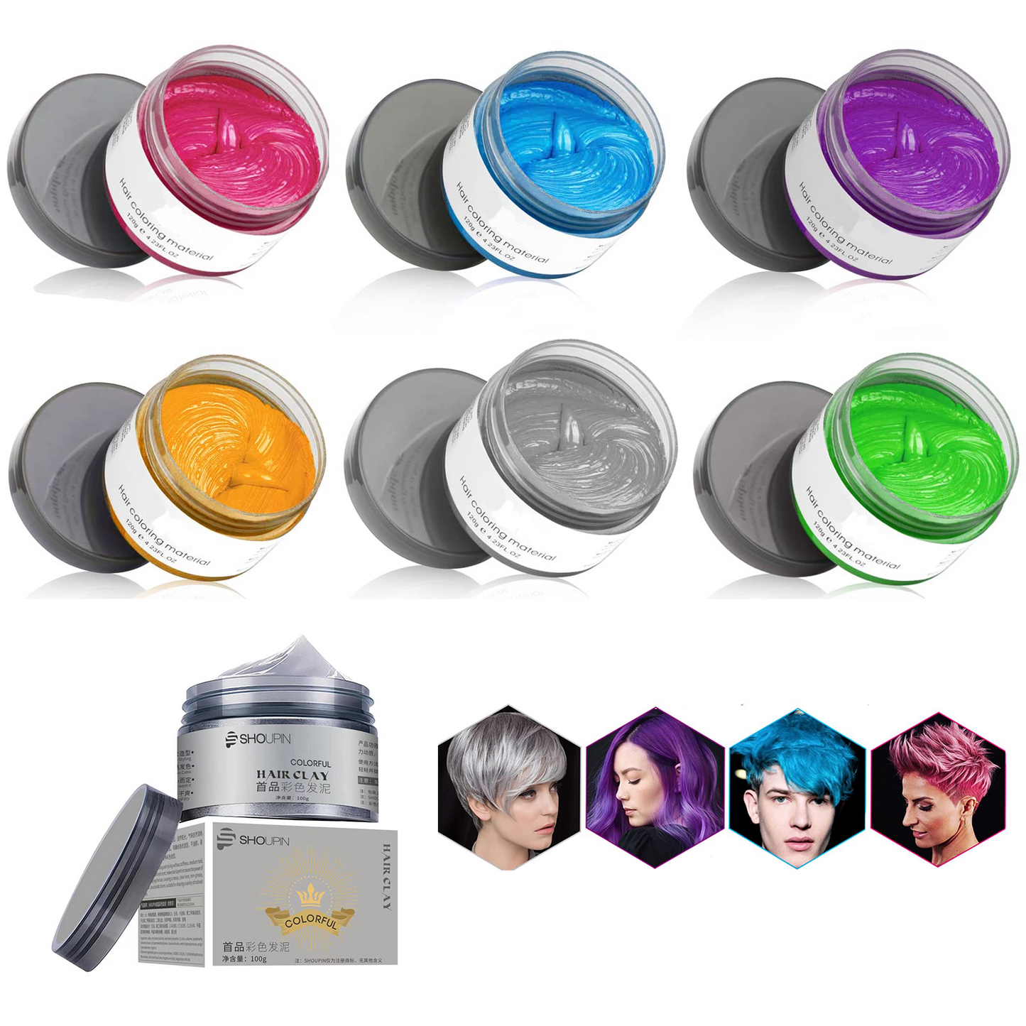 Hair Color Wax Mud&Dyeing Styling Cream - SHECOLO