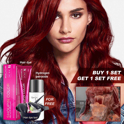【BUY 1 GET 1 FREE】Damage-Free Semi-Permanent Hair Color Dye Set（Wine red）-3
