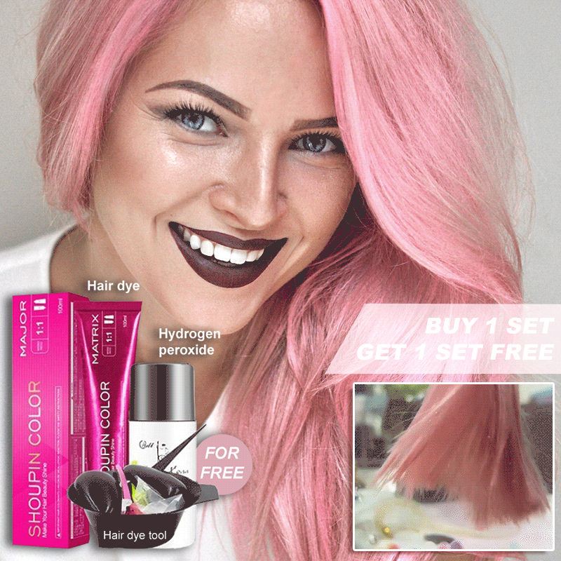 【BUY 1 GET 1 FREE】Damage-Free Semi-Permanent Hair Color Dye Set（Grapefruit pink）-1