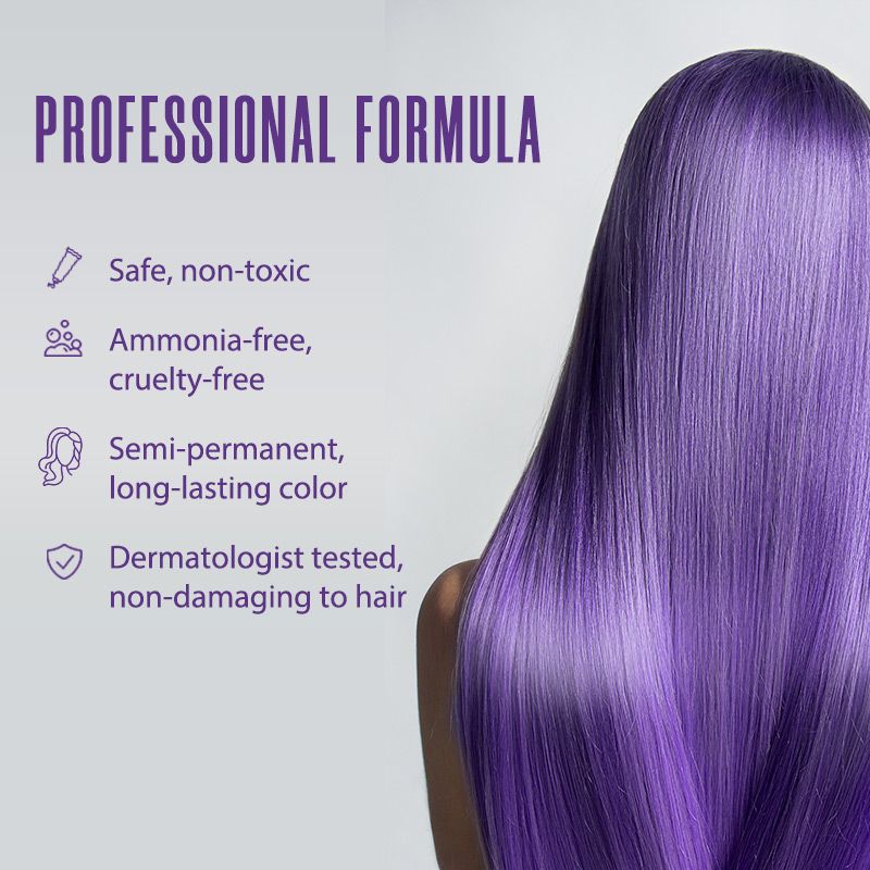 【BUY 1 GET 1 FREE】Damage-Free Semi-Permanent Hair Color Dye Set（Summer purple）-5